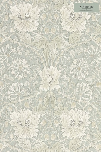 Morris & Co. Grey Pure Honeysuckle Tulip Wallpaper Wallpaper (T67901) | £105