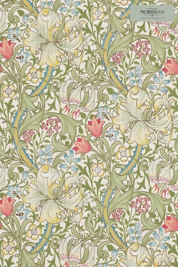 Morris & Co. Green Golden Lily Wallpaper Wallpaper (T67905) | £126