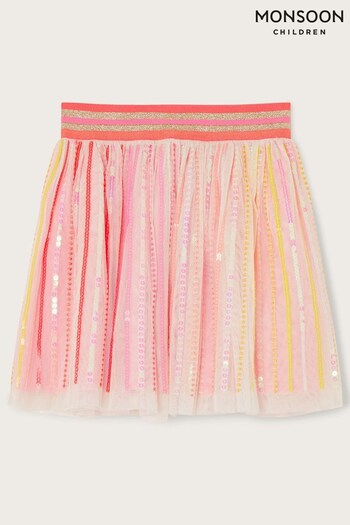 Monsoon Orange Sequin Disco Skirt (T68152) | £28 - £32