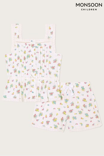Monsoon Natural Eliza Ditsy Floral Pyjama Set (T68157) | £22 - £26