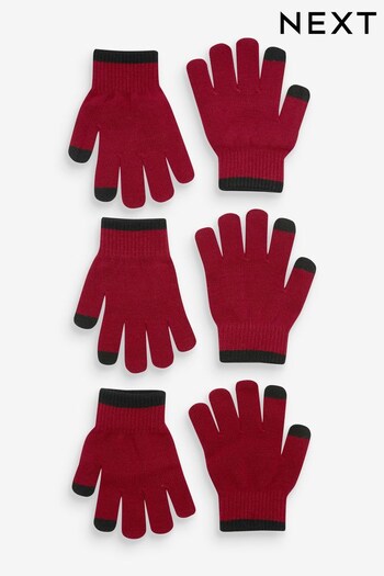 Red 3 Pack Gloves (3-16yrs) (T68441) | £6 - £8
