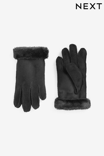 Black Faux Suede Gloves (3-16yrs) (T68442) | £10 - £13
