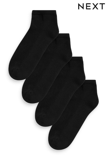 Black Cushion Sole Trainer Socks 4 Pack (T68835) | £10