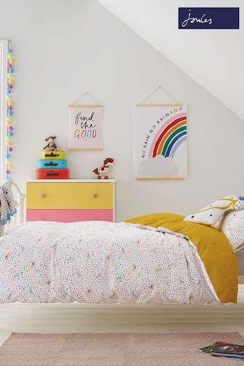 Joules White Galaxy Unicorn  Recycled Polyester & BCI Cotton Duvet Cover and Pillowcase Set (T68842) | £45 - £55