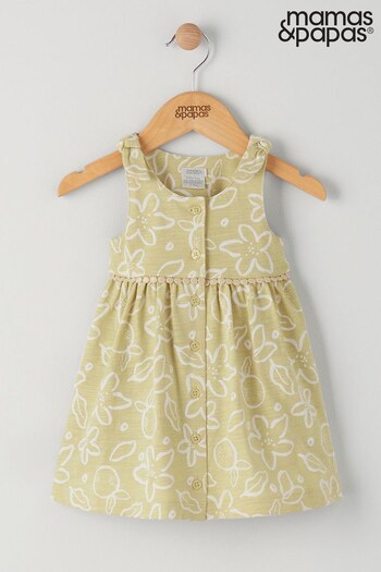 Mamas & Papas Yellow Fruit Blossoms Print Dress (T68851) | £16