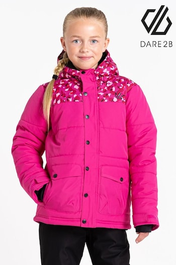 Pink Animal Print Dare 2b x SneakersbeShops Girls Impressing Ski Jacket (T68926) | £85