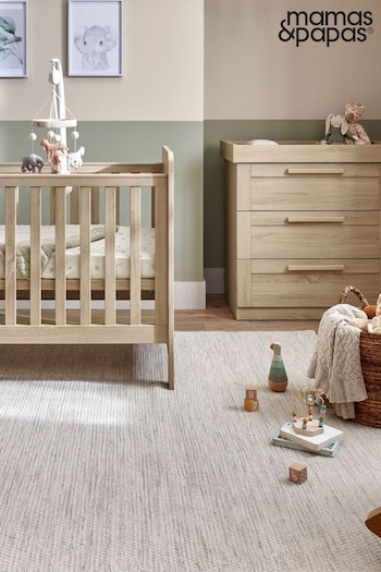 Mamas & Papas Light Oak Atlas 2 Piece Furniture Set Cot Bed (T68948) | £539