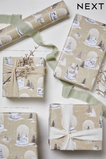 Natural Snowglobe 10 Metre Christmas Wrapping Paper (T69780) | £5