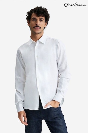 Oliver Sweeney White Hawkesworth Cotton/Linen Shirt (T69816) | £119