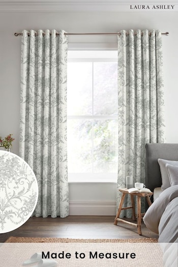 Laura Ashley Steel Tuileries Made To Measure Curtains (T70133) | £91