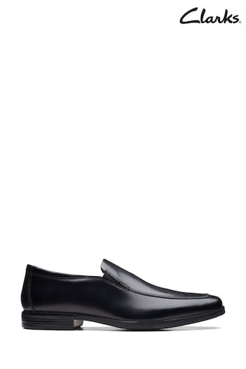 Clarks Black Leather Howard Edge Shoes (T70218) | £70