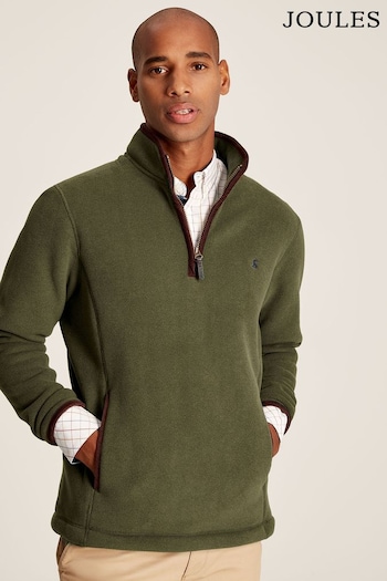 Joules Coxton Green Quarter Zip Fleece Sweatshirt (T70321) | £69.95