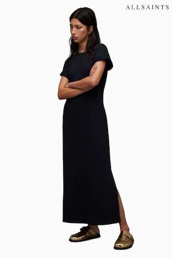 AllSaints Anna Black Midi Dress (T70434) | £99