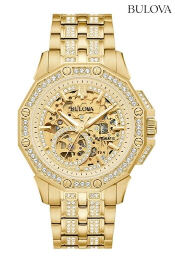 Bulova Gents Gold Tone Crystal Octava Automatic Watch (T70556) | £499