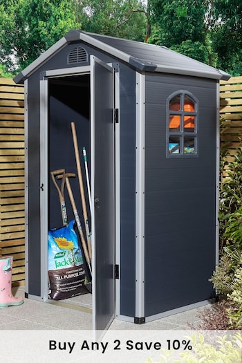 Rowlinson Grey Garden Airevale 4x3 Plastic Apex Shed (T70620) | £430