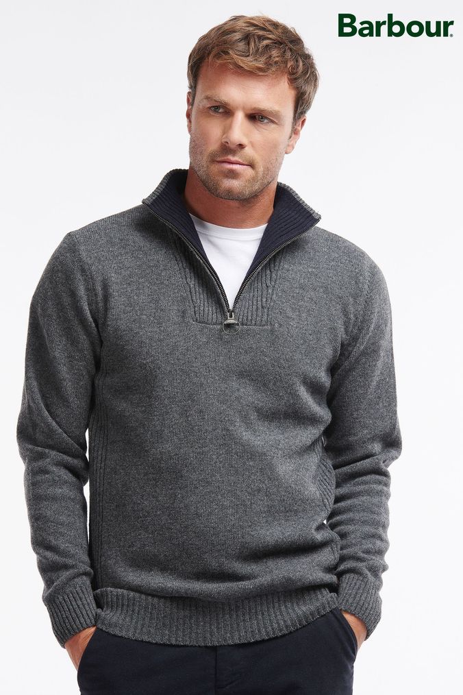 Barbour sweater top mens Grey