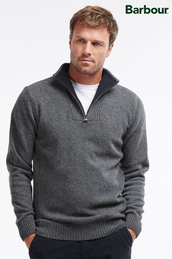 Barbour® Grey Nelson Essential Half Zip Sweatshirt (T71012) | £95
