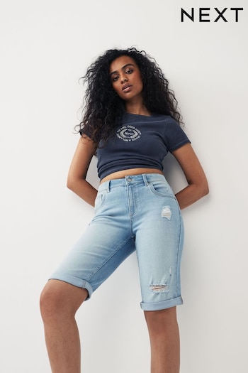 Bleach Hourglass Denim Knee Length Shorts (T71211) | £24