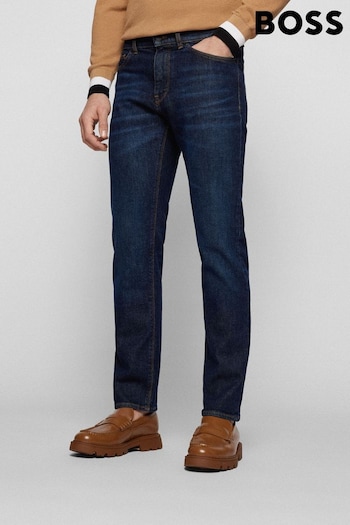 BOSS Dark Indigo Wash Maine Straight Fit Stretch Denim Jeans midi (T71251) | £129