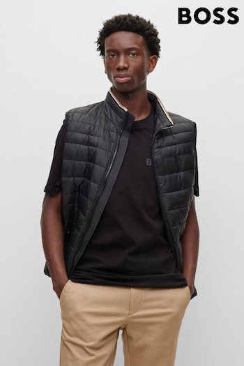 BOSS Black Water Repellent 3D Tape Logo Padded Quilted Gilet (T71270) | £199