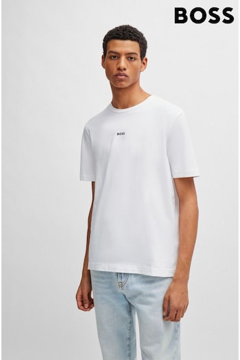 BOSS White Relaxed Fit Central Logo T-Shirt (T71346) | £45