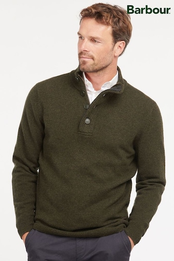 Barbour® Green Essential Patch Half Zip Sweatshirt (T71376) | £90