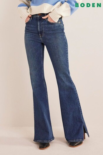 Boden Blue High Rise Split Flare Jeans (T71412) | £85