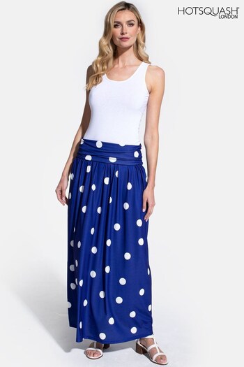 Hot Squash Womens Blue Roll Top Maxi Skirt (T71562) | £89