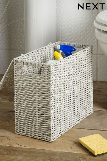 Grey Plastic Wicker Slimline Storage Basket (T71709) | £28