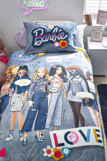 Barbie Blue Character License Duvet Cover And Pillowcase Set (T71765) | £27
