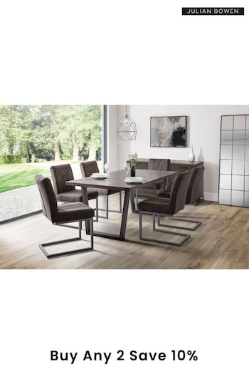 Julian Bowen Set of 2 Charcoal Grey Brooklyn Dining Chairs (T71822) | £275