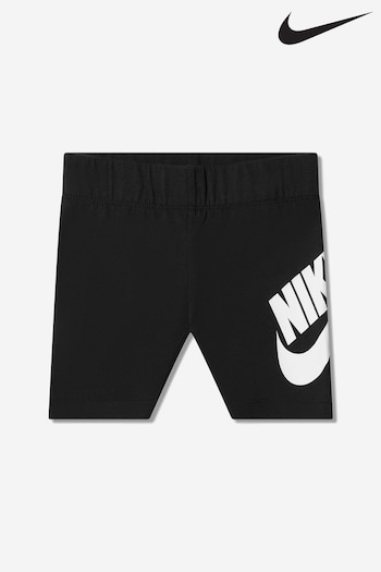 Nike Black Cotton Futura Girls Cycling Shorts (T71897) | £4