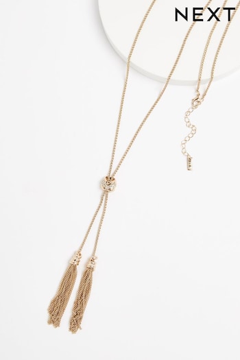 Gold Tone Long Tassel Necklace (T71946) | £15