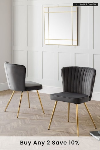 Julian Bowen Set of 2 Grey Cannes Dining Chairs (T72151) | £225