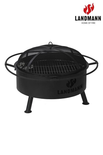 LANDMANN Black Garden 2 in 1 Steel Fire Basket And Grill With Poker (T72561) | £160