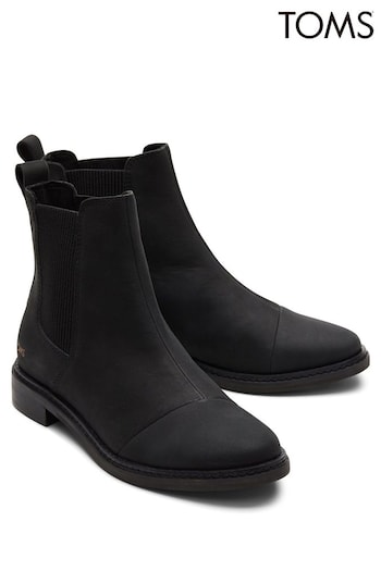 TOMS Charlie Black Leather Chelsea Boots (T72625) | £110