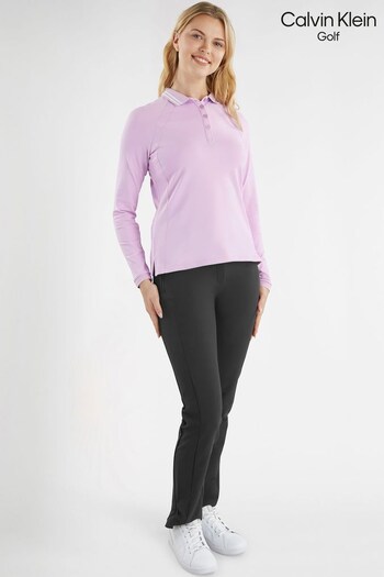 Calvin Klein Golf Purple Blair Long Sleeve Polo Shirt (T72697) | £60