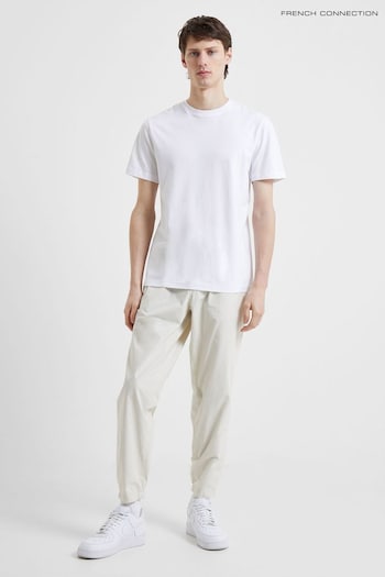 French Connection Military Cotton Tappered Cream Chino Trousers (T72939) | £50