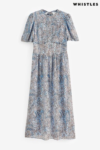 Whistles Ink Blue Spot Blair Dress (T72978) | £189
