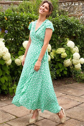 Aspiga Green Demi EcoVero Wrap Dress (T73197) | £110
