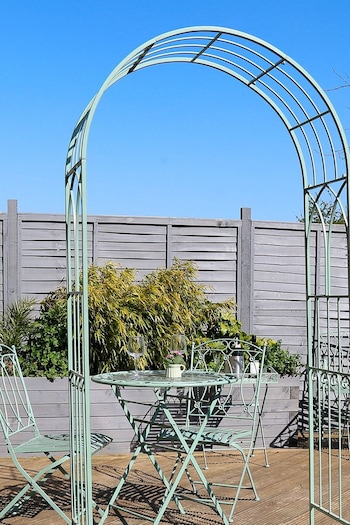 Charles Bentley Sage Green Outdoor Wrought Iron Arch (T73225) | £160