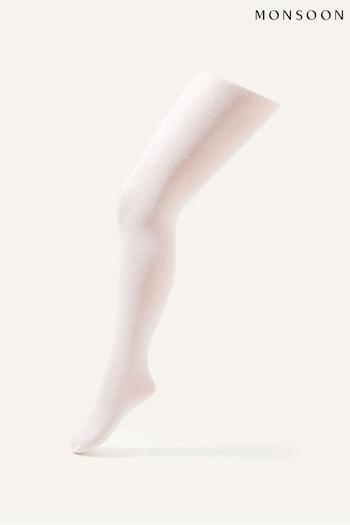 Monsoon White Bridal Spot Tights (T73600) | £8 - £9