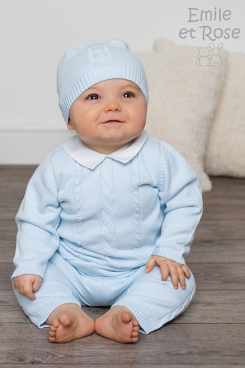Emile et Rose 2pc Knitted cable Top & Trousers & Hat (T73768) | £58