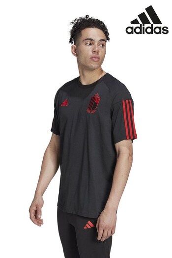 adidas Black World Cup Belgium Adult Cotton T-Shirt (T74408) | £38