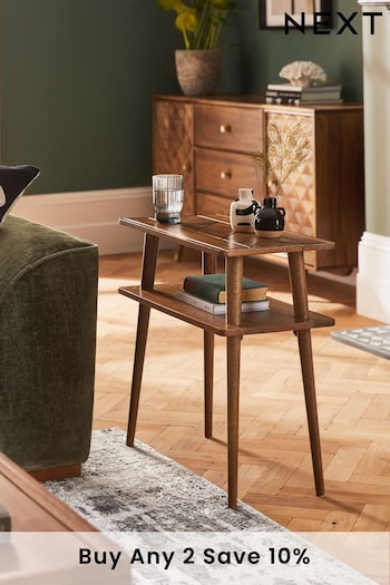 Dark Lloyd Mango Wood Sofa Side Table (T74559) | £199