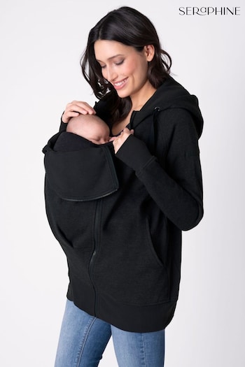 Seraphine Black Cotton Blend 3 in 1 Maternity Hoodie (T74855) | £65