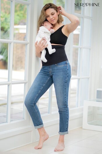 Seraphine Blue Post Maternity Shaping Boyfriend Jeans Cintura (T74863) | £69