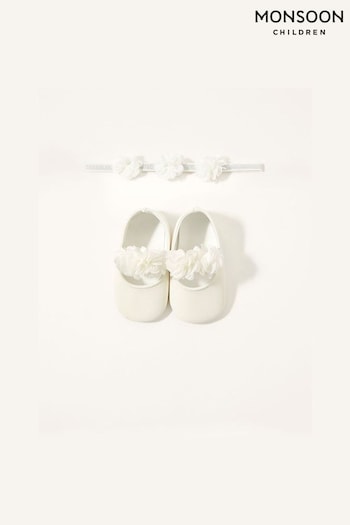 Monsoon Corsage Bando and Bootie Set Ivory (T74898) | £16
