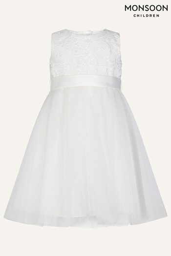 Monsoon Natural Baby Alice Lace Bodice Tulle Dress (T74901) | £45 - £50