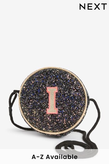 Black I Initial Glitter Bag (T75356) | £15